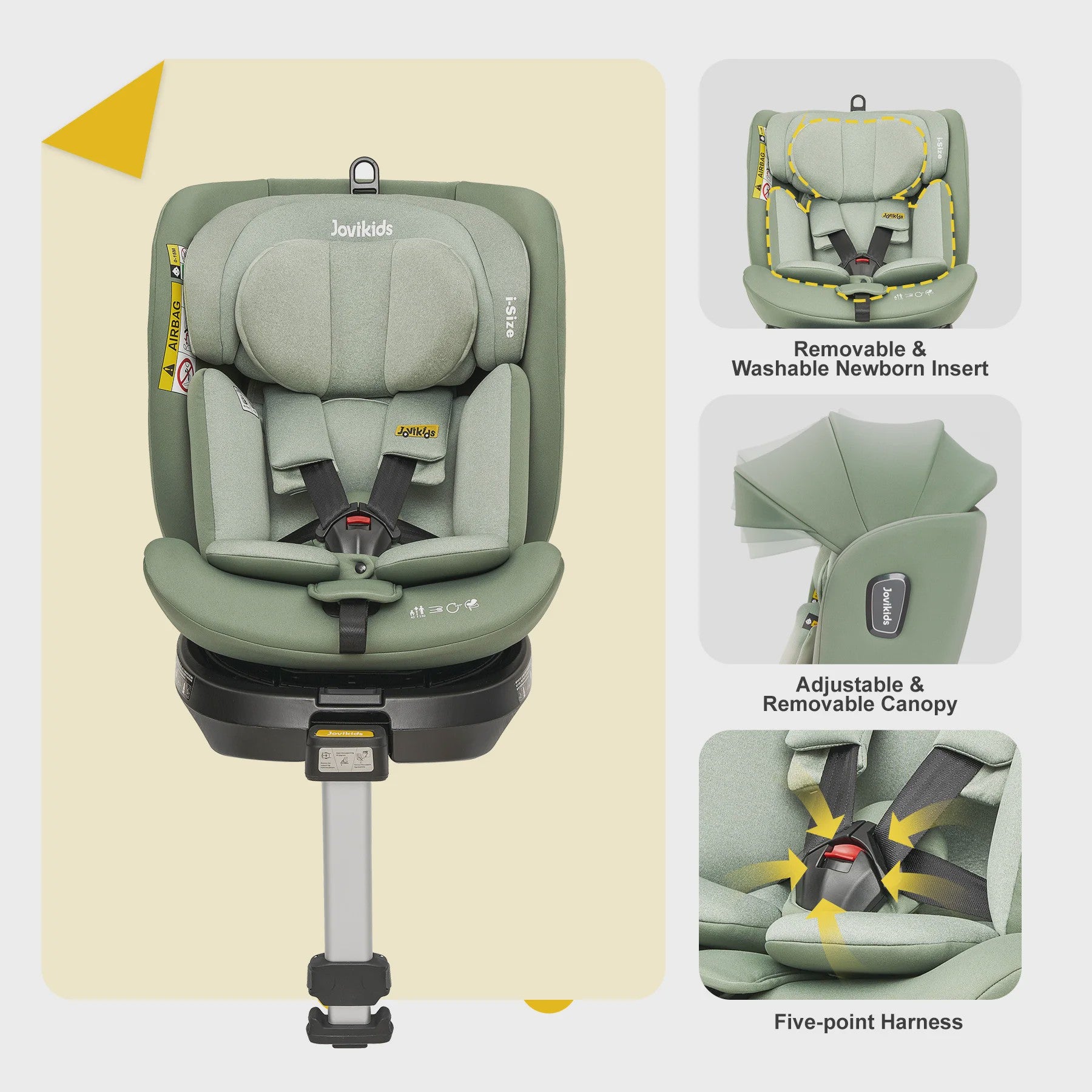 Jovikids Ranger 360° i-Size Autostoel 40-150cm met Isofix en Zijwindbeveiliging