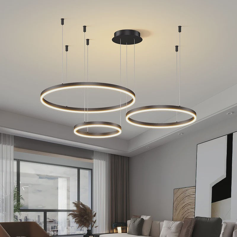 Moderne LED Plafondlamp Kroonluchter - Cirkelvormige Ring Verlichting voor Woonkamer & Eetkamer
