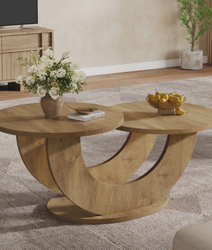 Moderne Ronde Salontafel met Uniek U-vormig Frame - 46 inch
