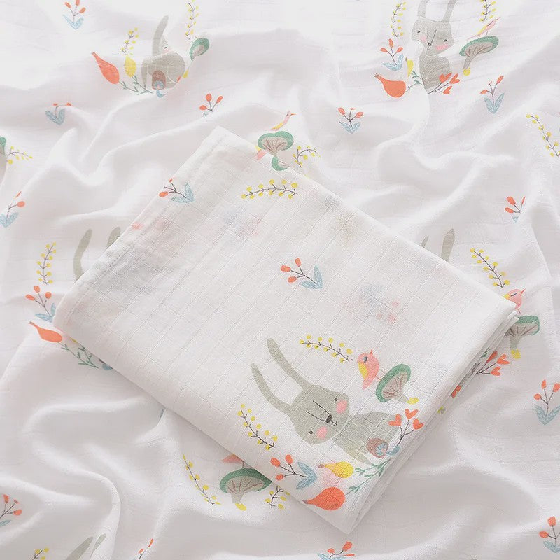 Dubbellaags Bamboe Katoen Muslin Baby Dekentje - Ademend en Multifunctioneel