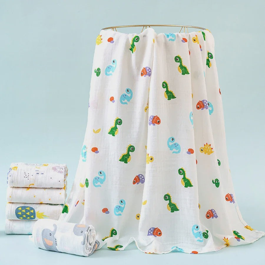 Zachte Katoenen Baby Swaddle Deken - 2 Laags Muslin, Sneldrogend & Ademend