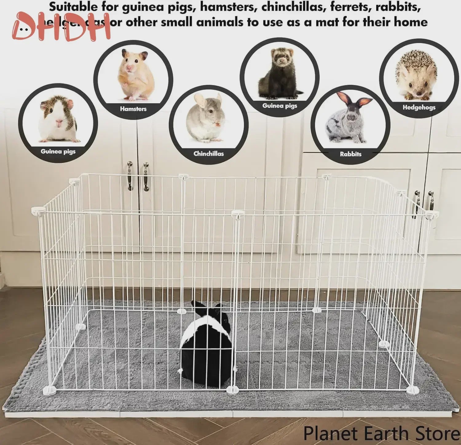Set van 10 Waterdichte & Absorbente Bodembedekking Matten voor Kleine Huisdieren (Konijn, Cavia)