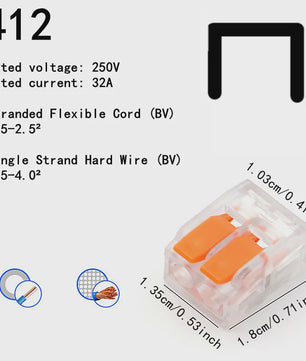Universele Snelkoppeling Klemmen (250V/32A) - Oranje, 10-75 Stuks