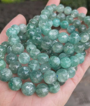 Natuurlijke Blauwe Chloriet Kralen Armband - Handgemaakt & Elastisch voor Dames