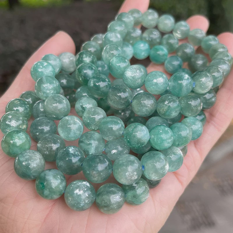 Natuurlijke Blauwe Chloriet Kralen Armband - Handgemaakt & Elastisch voor Dames