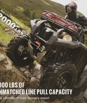 Elektrische Lier 2000lbs voor ATV/UTV - Staalkabel & Afstandsbediening voor Off-Road Voertuigen
