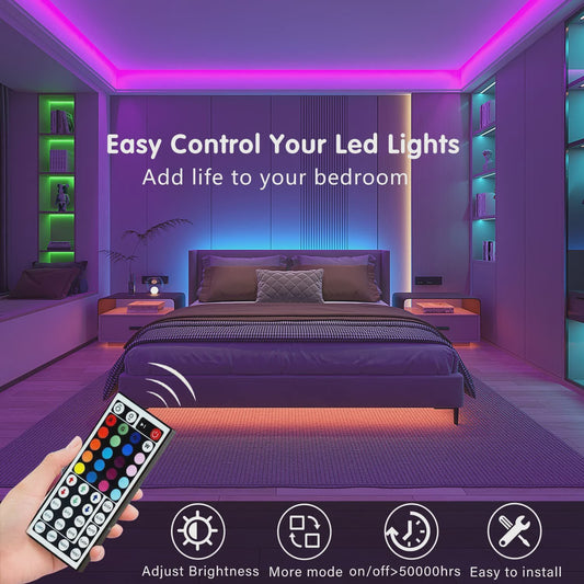 RGB LED Strip Verlichting met 44-toets Afstandsbediening - Flexibel en Sfeervol