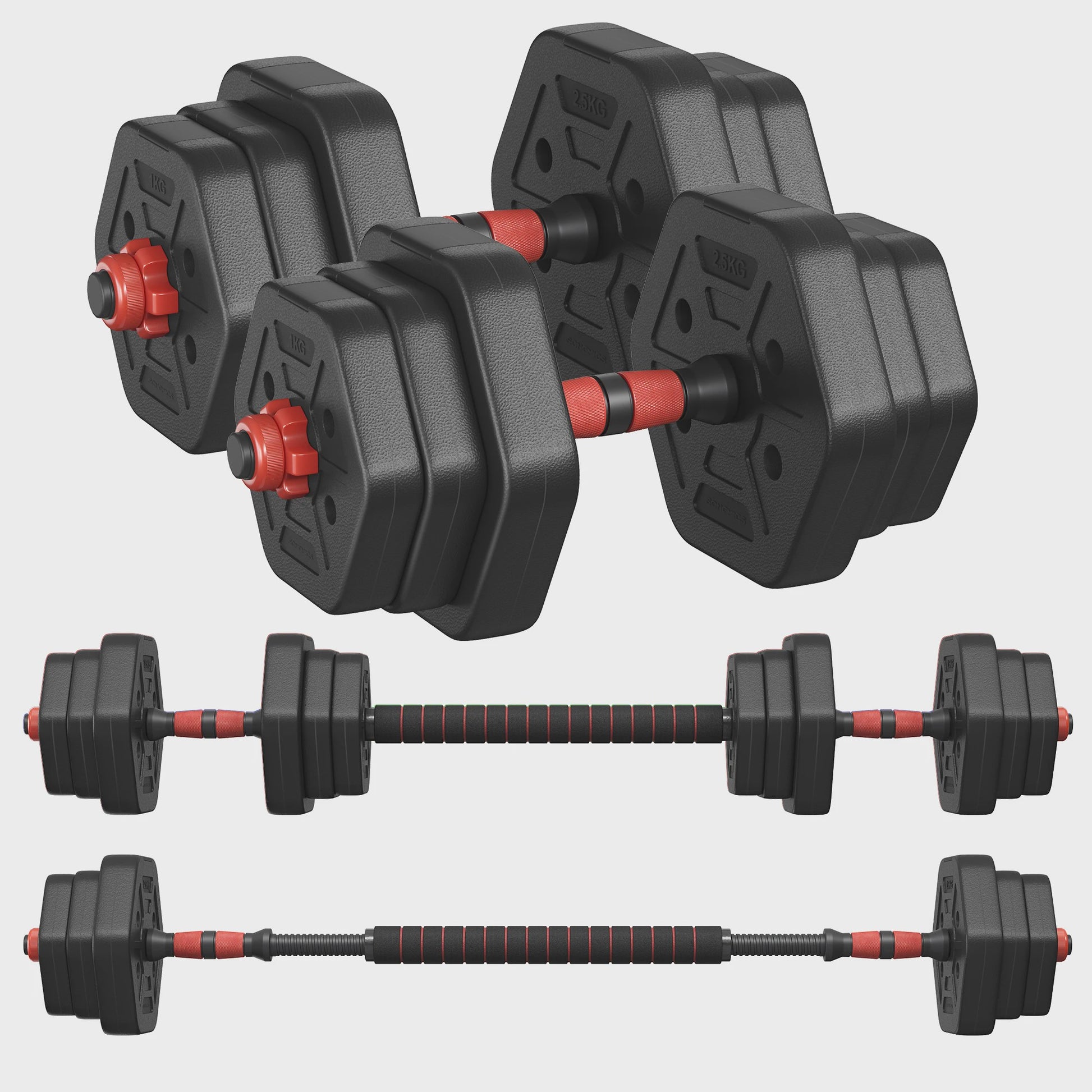 SONGMICS Verstelbare Dumbbell Set - Hexagon Vorm, 20kg Totaal Gewicht, Ideaal voor Krachttraining
