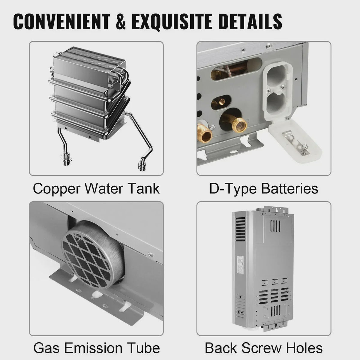 VEVOR LPG Gas Waterverwarmer - Direct Heet Water met 6L tot 18L Capaciteit