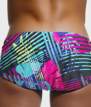 Herenshorts Zwembroek met Bladprint - Braziliaanse Snit - Sneldrogend