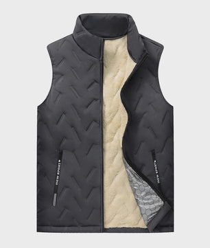 Unisex Lamswol Fleece Gevoerd Vest - Dik & Warm Casual Jack met Hoge Kraag (M-7XL)