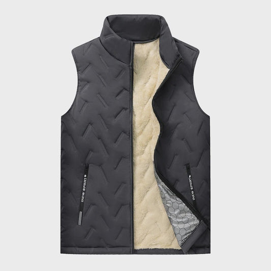 Unisex Lamswol Fleece Gevoerd Vest - Dik & Warm Casual Jack met Hoge Kraag (M-7XL)