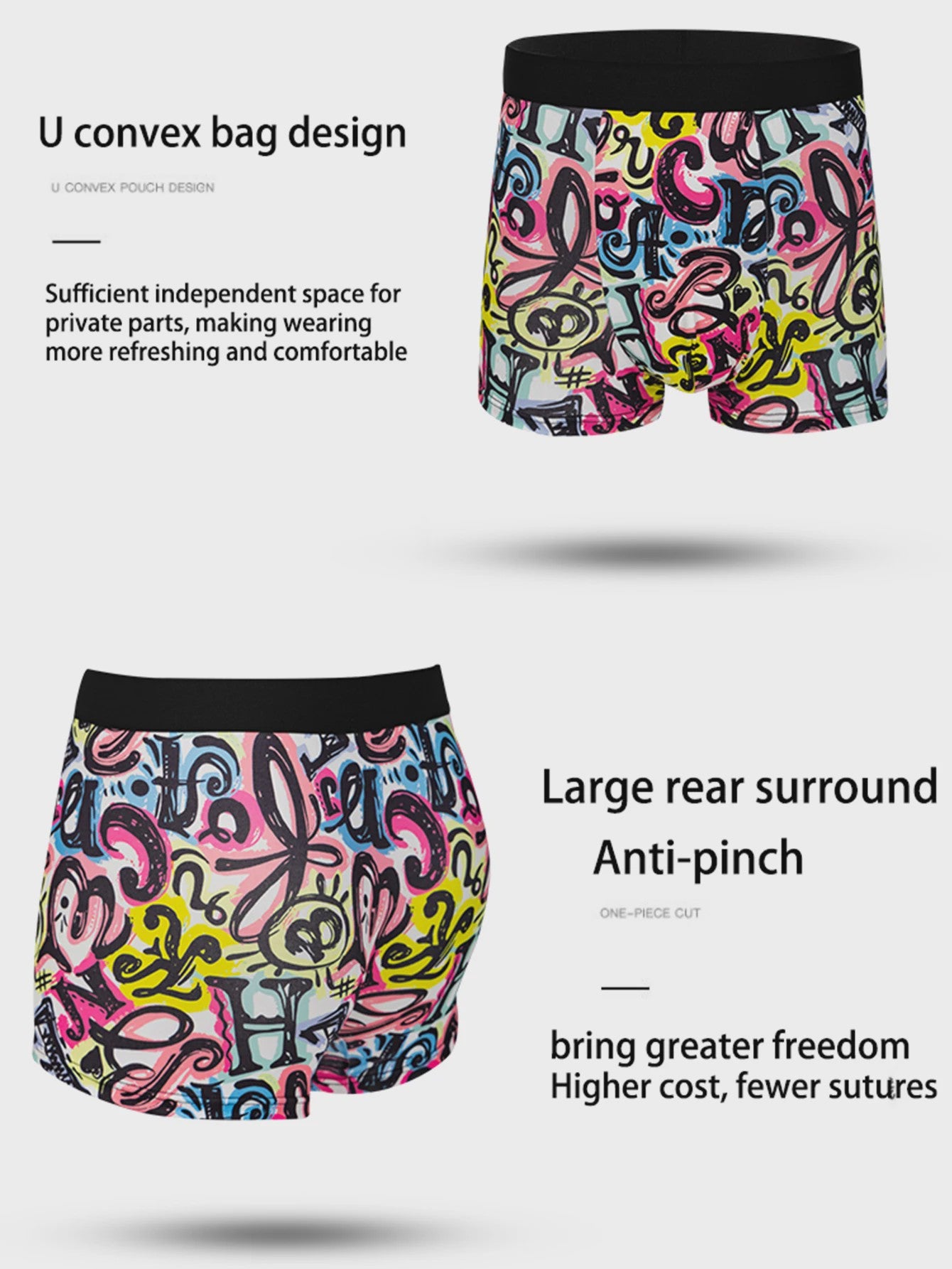 10-Pack Heren Boxershorts - Comfortabel, Zacht & Stijlvol Grafitti Print