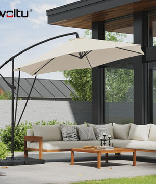 WOLTU Cantilever Parasol - Waterdicht, UV-beschermend met slinger en hoes voor tuin en terras