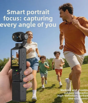 4K Handheld Gimbal Action Camera met 180° Draaibare Lens, Anti-Shake & Fill Light voor Vlogs & Outdoor Sport