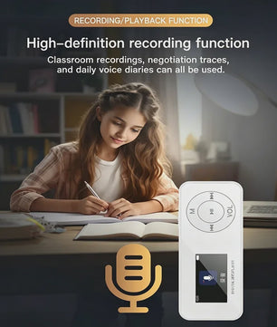 Draagbare MP3 Speler met Scherm & Bluetooth 5.3 - Ingebouwde Speaker, FM Radio, E-book & Opnamefunctie