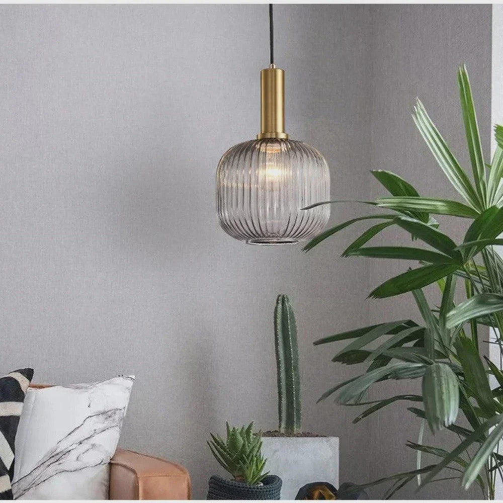 Glazen Hanglamp Smoke Grey E27 - Sfeervolle Verlichting voor Keuken, Eetkamer & Woonkamer