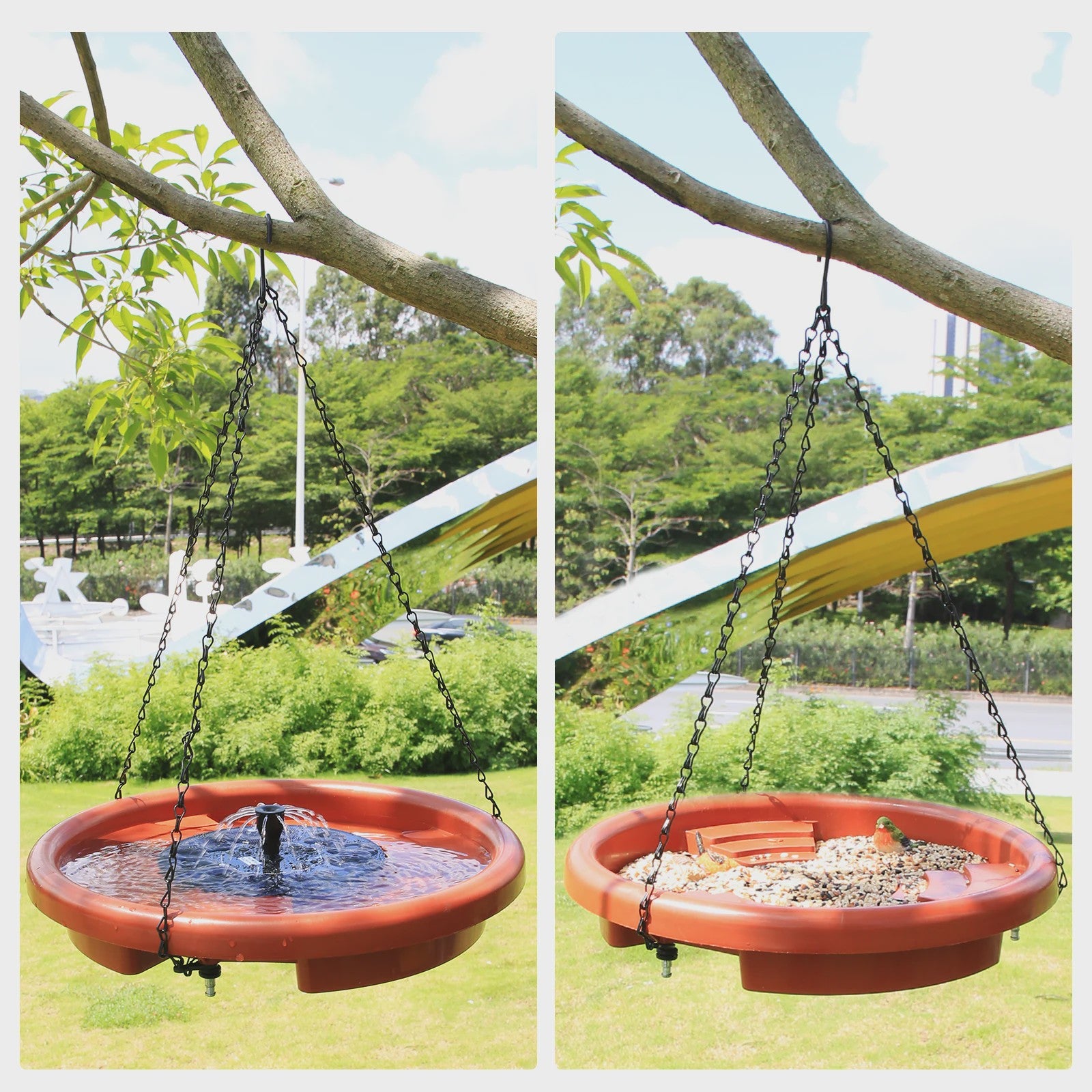 Vogelbad met Fontein & Ketting - Hangend Vogelbad voor Tuin & Patio