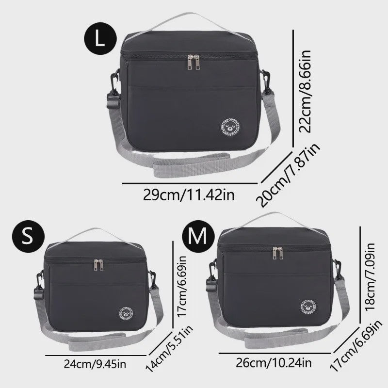 Ruime Thermos Lunchtas Waterdicht met Verstelbare Schouderband - Ideaal voor School, Werk & Uitjes