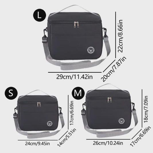 Ruime Thermos Lunchtas Waterdicht met Verstelbare Schouderband - Ideaal voor School, Werk & Uitjes