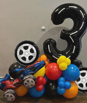 Grote Raceauto Nummer Ballonnen Set - Perfect voor Verjaardagen en Feesten