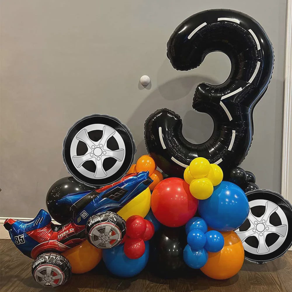 Grote Raceauto Nummer Ballonnen Set - Perfect voor Verjaardagen en Feesten
