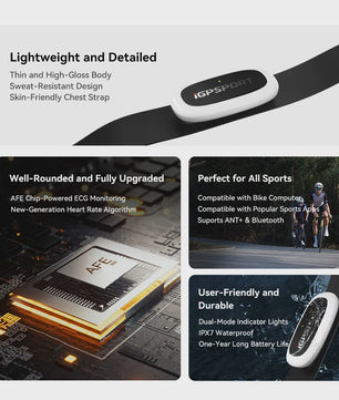 iGPSPORT HR50 Hartslagmeter Borstband - Nauwkeurige Sensor voor Fitness, Hardlopen & Fietsen
