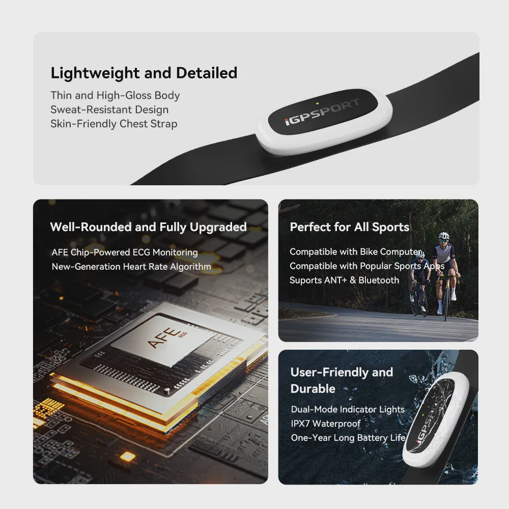 iGPSPORT HR50 Hartslagmeter Borstband - Nauwkeurige Sensor voor Fitness, Hardlopen & Fietsen