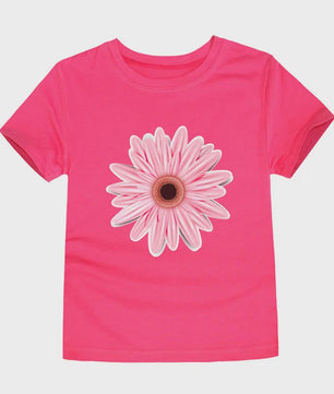 Schattig Katoenen T-shirt Meisjes met Bloemprint - Maten 2 t/m 14 Jaar