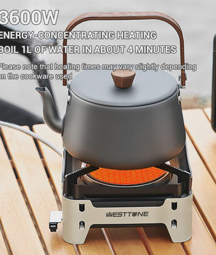 WESTTUNE Draagbare Camping Gasbrander 3600W - Infrarood Verwarmingssysteem met Elektronische Ontsteking