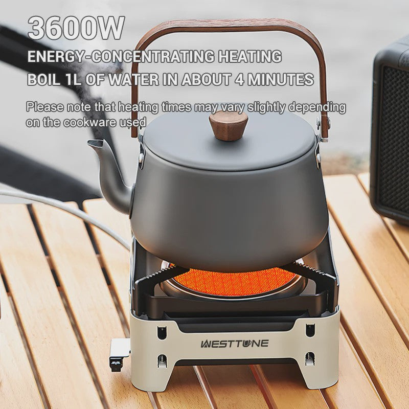 WESTTUNE Draagbare Camping Gasbrander 3600W - Infrarood Verwarmingssysteem met Elektronische Ontsteking