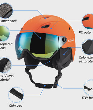 LIXADA Skihelm en Snowboardhelm met Geïntegreerd Vizier voor Dames en Heren