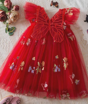 Zomerse Prinsessenjurk Meisjes met Kant en Bloemenprint - Perfect voor Feestjes en Bruiloften