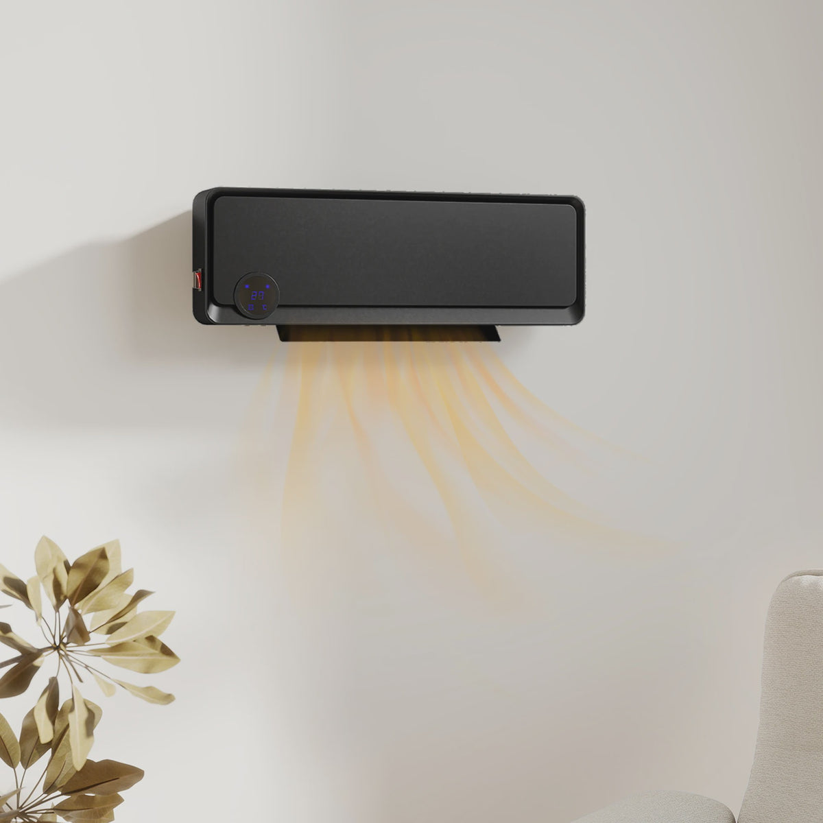 Homcom Elektrische Wandverwarming 2000W met LED Display en Afstandsbediening