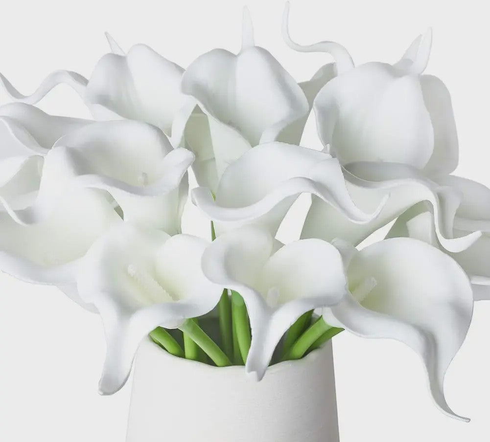 20x Kunstbloemen Calla Lelie - Real Touch Latex - Pure Wit
