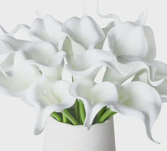 20x Kunstbloemen Calla Lelie - Real Touch Latex - Pure Wit