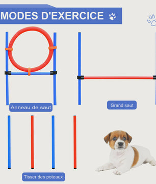 PawHut Agility sport for dogs complete equipment obstacles and training 11 pieces agility course dog with trans bag