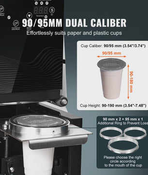 Volautomatische Cup Sealer Machine met LCD - 500-650 Cups/Uur