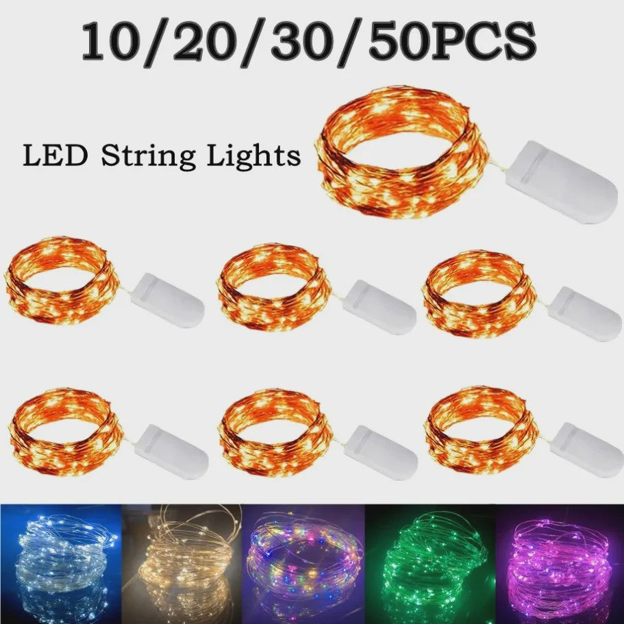 Waterdichte LED Snoer Verlichting - 1-5M Koperdraad - Batterij Aangedreven - Feest & Kerst Decoratie