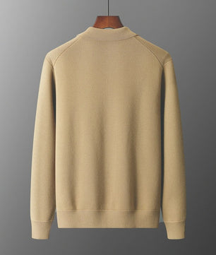 Heren 100% Kasjmier Vest met POLO Kraag - Gebreide Jas voor Herfst & Winter
