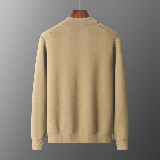 Heren 100% Kasjmier Vest met POLO Kraag - Gebreide Jas voor Herfst & Winter