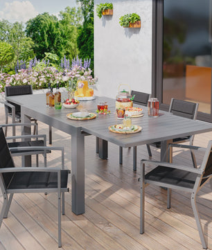 Set van 2 Devoko Tuinstoelen - Weerbestendig Aluminium, Ideaal voor Tuin, Balkon & Camping