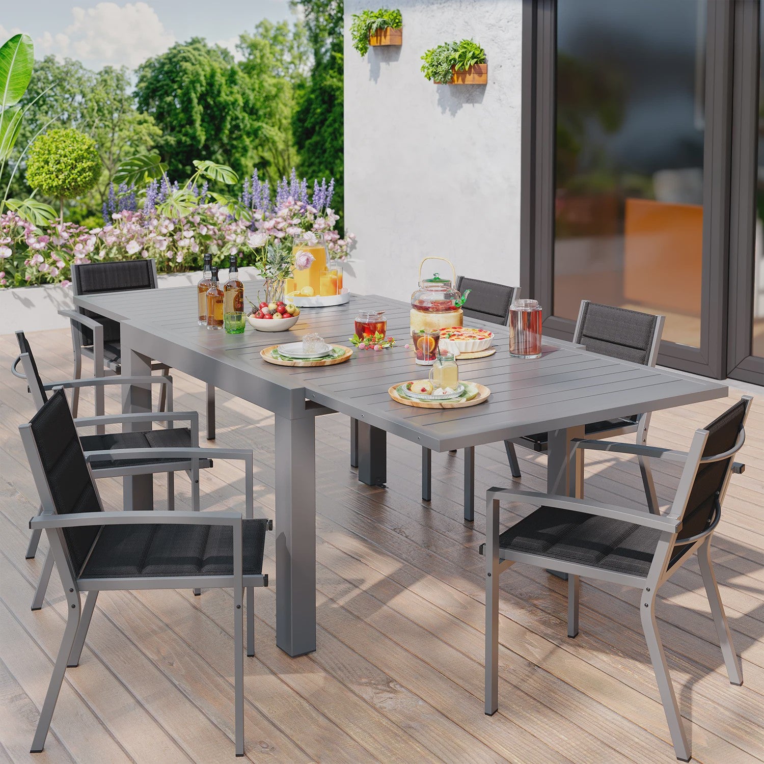Set van 2 Devoko Tuinstoelen - Weerbestendig Aluminium, Ideaal voor Tuin, Balkon & Camping
