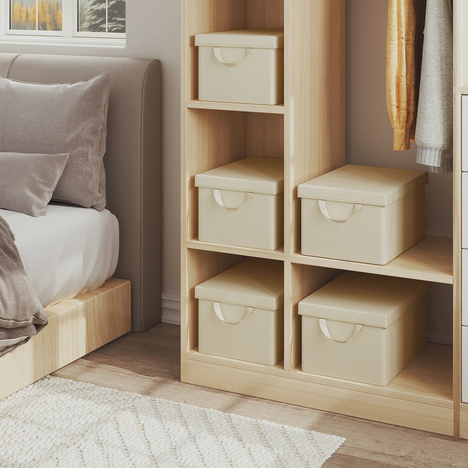 Set Opbergdozen met Deksel - Opvouwbare Stoffen Organizers voor Kleding, Dekbedden en Meer