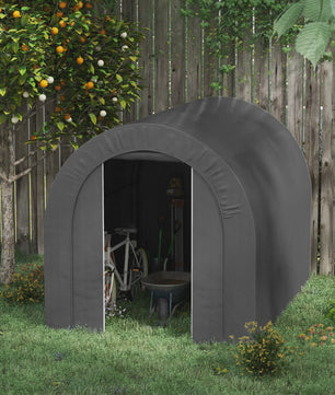Outsunny Tuintent Opslag Garage voor Fietsen - PE & Metaal - Grijs 2.4x1.8m