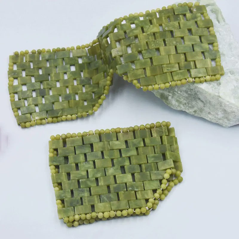 Natuurlijke Jade Roller & Gua Sha Set met Oogmasker - Gezichtsverzorging & Ontspanning
