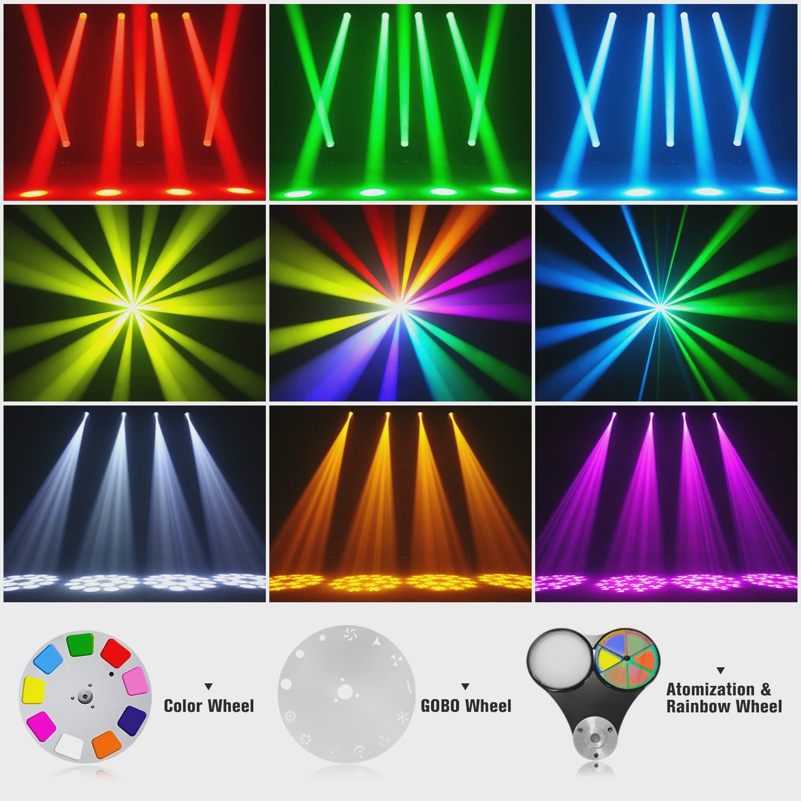2x 200W Moving Head DJ Verlichting Set met Flightcase - Gobo Beam Stage Lights