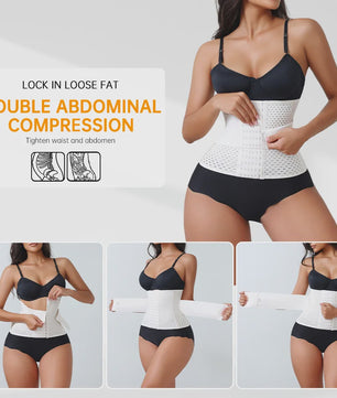 Verstelbare Waist Trainer Korset met Dubbele Banden en Rits - Tummy Control & Rugondersteuning