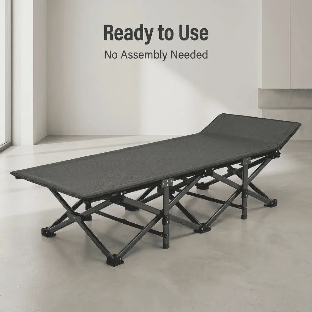 Draagbaar Klapbed: Geen Montage, 150KG Draagkracht, Ergonomisch Comfort, Ruimtebesparend Gastenbed voor Thuis, Kantoor & Camping