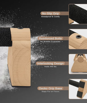 Houten Push-Up Bars & Parallettes voor Thuis Workout - Stabiliteit en Comfort